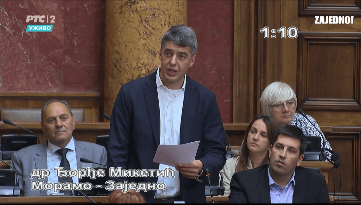 Miketić: Zašto vlast ignoriše nasilje koje vrše najviši državni funkcioneri?